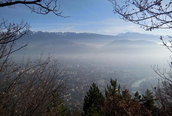 Inversion de température en hiver, bassin Grenoblois