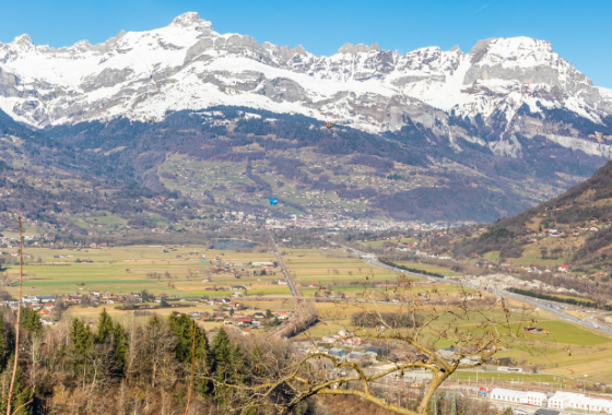 Vue sur Sallanches et la Vallée de l'Arve, Haute Savoie