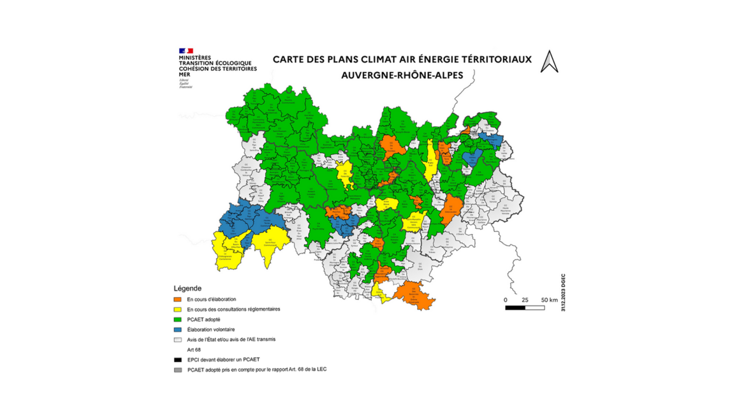 Les PCAET de la région Auvergne Rhône-Alpes