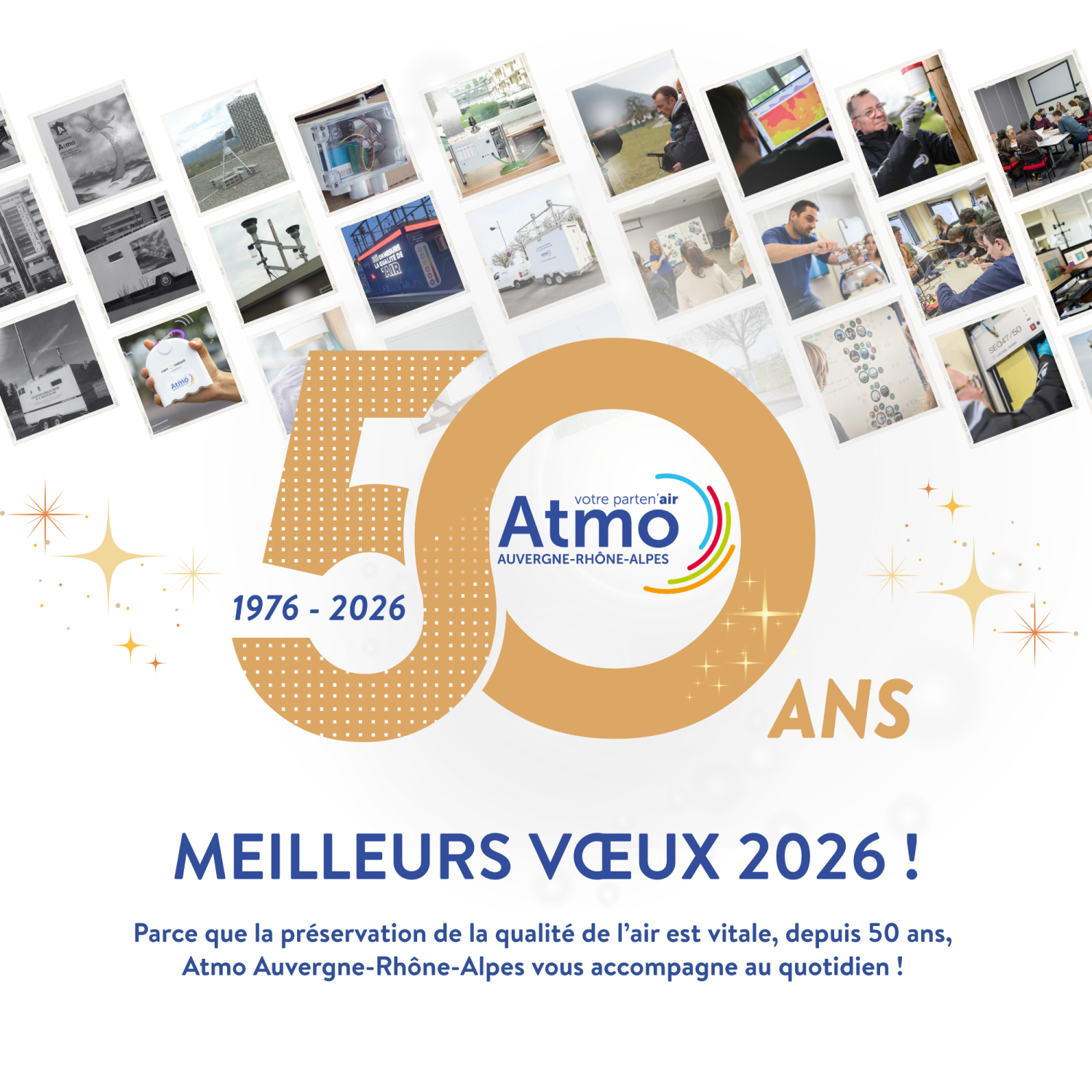 Bonne année : 2026 - 50 ans Atmo Auvergne-Rhône-Alpes