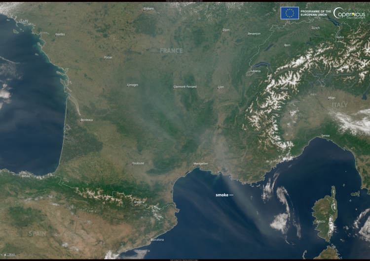 Carte copernicus incendies canada
