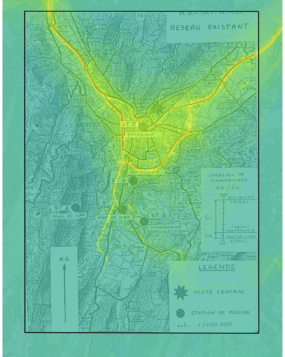 Carte des premières mesures versus carte actuelle modélisée