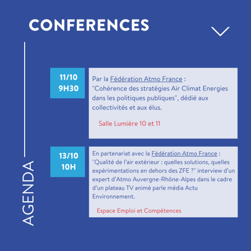 Conférence Atmo France Salon Pollutec Octobre 2023