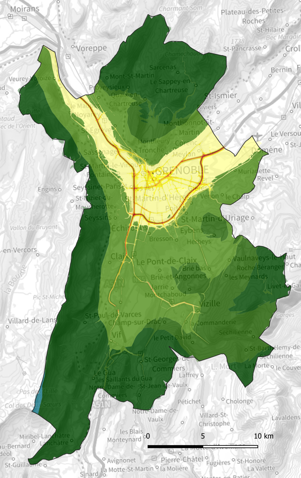 Carte Stratégique Air Grenoble Alpes Métropole v2023 