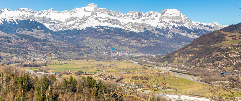 Vue sur Sallanches et la Vallée de l'Arve, Haute Savoie