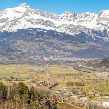 Vue sur Sallanches et la Vallée de l'Arve, Haute Savoie